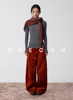 SHECAN【围冬】羊绒羊毛三角形围巾女慵懒松弛氛围感复古文艺围巾