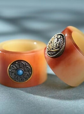 正品 天然血料骆驼骨头戒指骨戒指男高档高颜值指环古风养生文玩