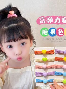 儿童糖果色毛巾圈女童扎马尾丸子