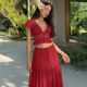 Pure Desire Hot Girl Vacation Tulle Chiffon Shirt Top and Skirt