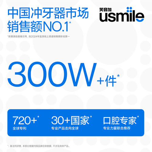 笑容加usmile冲牙器便携式小型水牙线家用洗牙洁牙器正畸生日礼物 - 图3