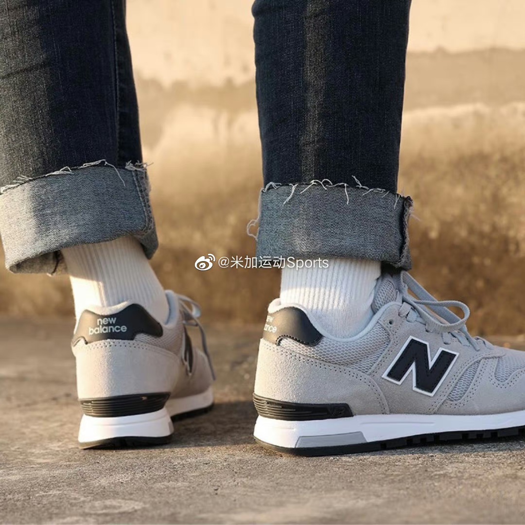 New Balance新百伦565系列 浅灰D宽男女低帮运动休闲鞋ML565CLG - 图1