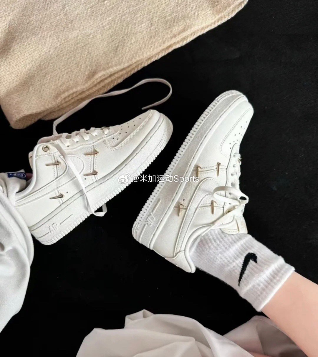 Nike耐克Air Force1 AF1 low空军一号白金四钩板鞋男女FV3654-111 - 图0