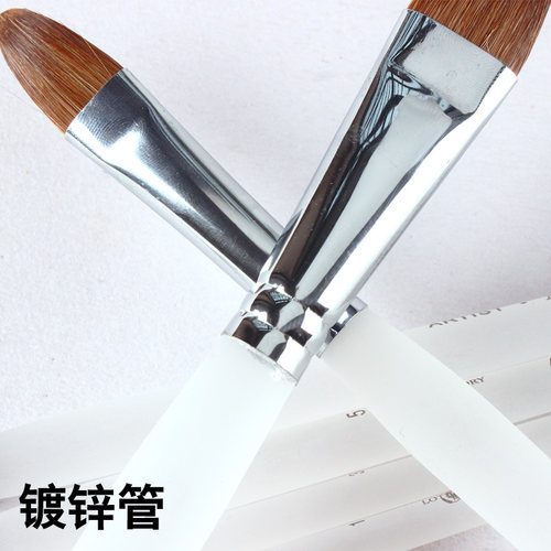 老人头透明杆狼毫水粉笔套装水彩笔扁圆峰油画笔Y831单号双号正品美术学生画画笔丙烯手绘墙绘动物毛 - 图0