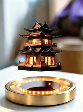 磁悬浮3D打印旋转带灯宝塔摆件