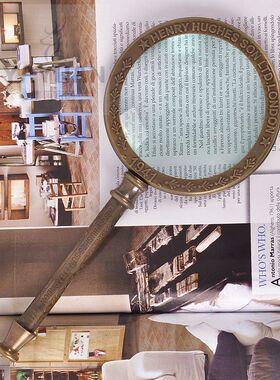 进口黄铜欧式风阅读扩大镜道具