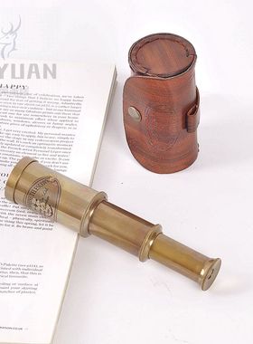 印度黄铜手持望远镜商务礼品摆件