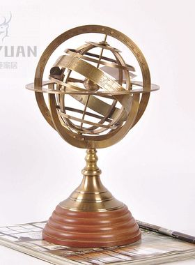 印度黄铜办公桌拍摄道具地球仪