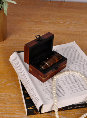 印度仿古风望远镜礼盒书房摆件