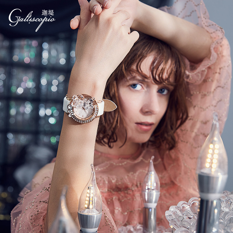galtiscopio女欧美3d水晶石英表 迦堤手表欧美腕表