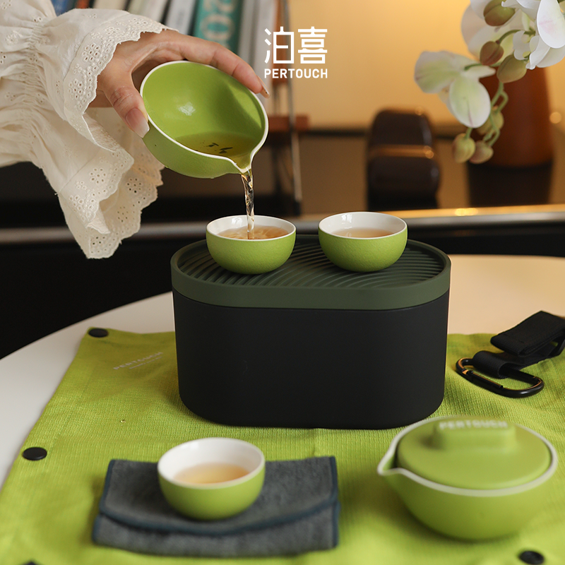 泊喜小巨蛋T1旅行茶具套装户外便携式快客杯一壶三杯送领导长辈,淘宝优惠券,粉丝福利购,淘宝优惠卷