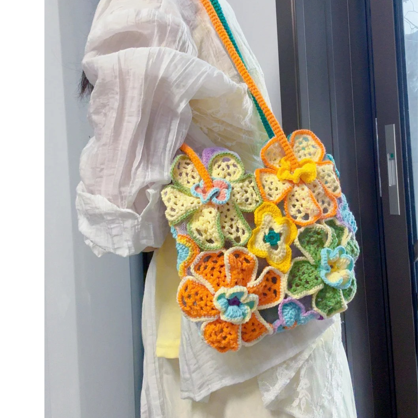 多彩镂空花朵包手工钩织毛线编织可爱实用送朋友礼物DIY材料包,淘宝优惠券,粉丝福利购,淘宝优惠卷