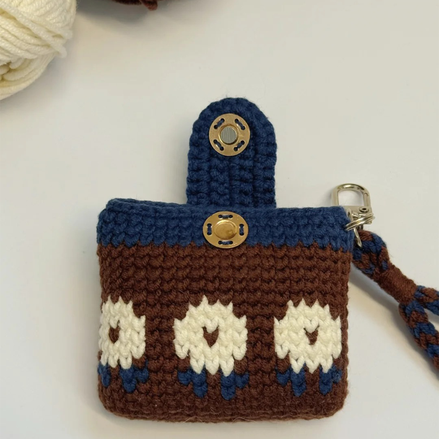 美拉德复古风耳机包手工钩织毛线可爱实用送朋友礼物DIY材料包 - 图0