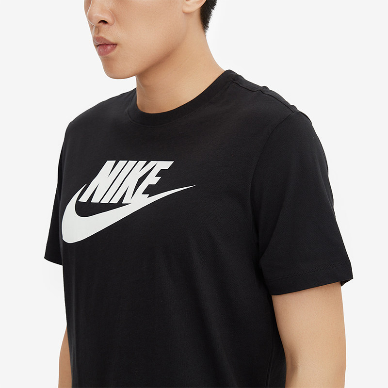 耐克正品男短袖黑白大logo大勾子运动生活T恤AR5005-010,淘宝优惠券,粉丝福利购,淘宝优惠卷