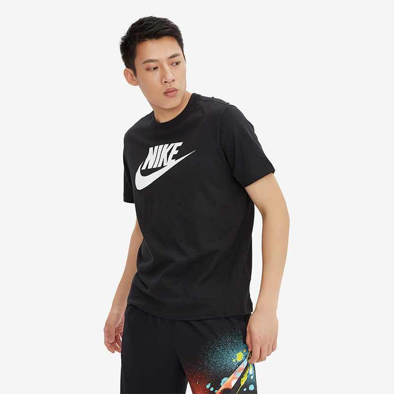 耐克正品男短袖黑白大logo大勾子运动生活T恤AR5005-010,淘宝优惠券,粉丝福利购,淘宝优惠卷