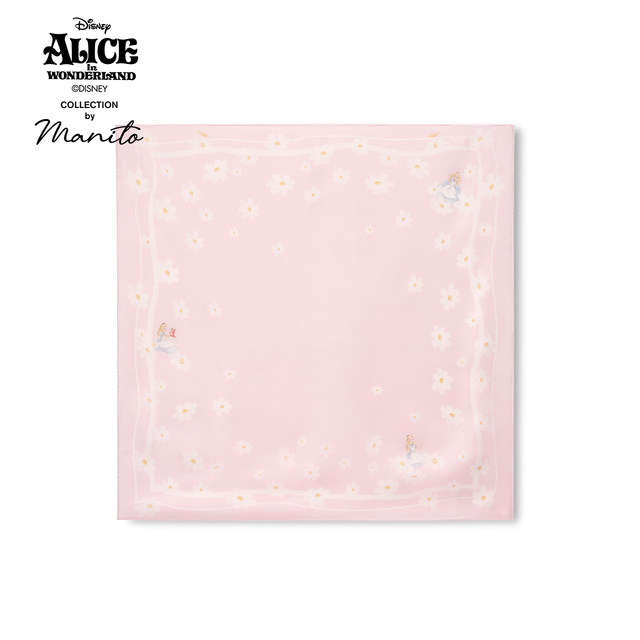 MANITO Disney Alice Cooperation Series Daisy Wreath Daisy100% Mulberry Silk Square Scarf