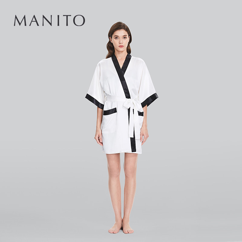 manito /曼尼陀桑蚕丝kimono风睡袍 曼尼陀睡袍/浴袍