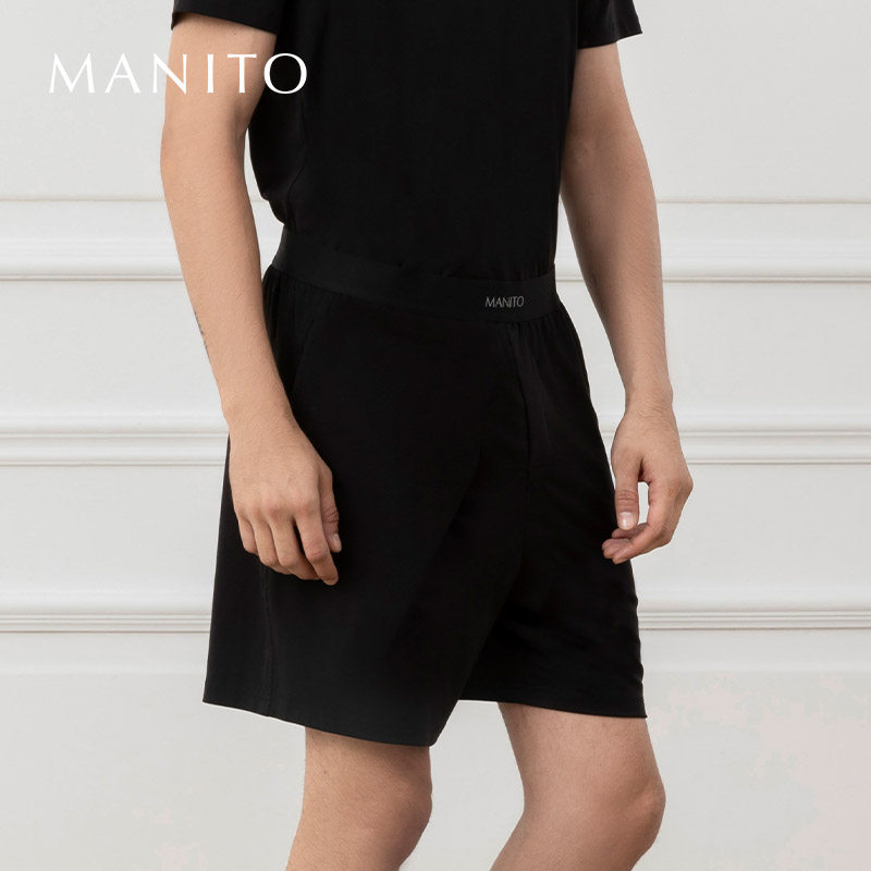 MANITO/曼尼陀Athletic男士运动短裤休闲桑蚕丝家居裤,淘宝优惠券,粉丝福利购,淘宝优惠卷