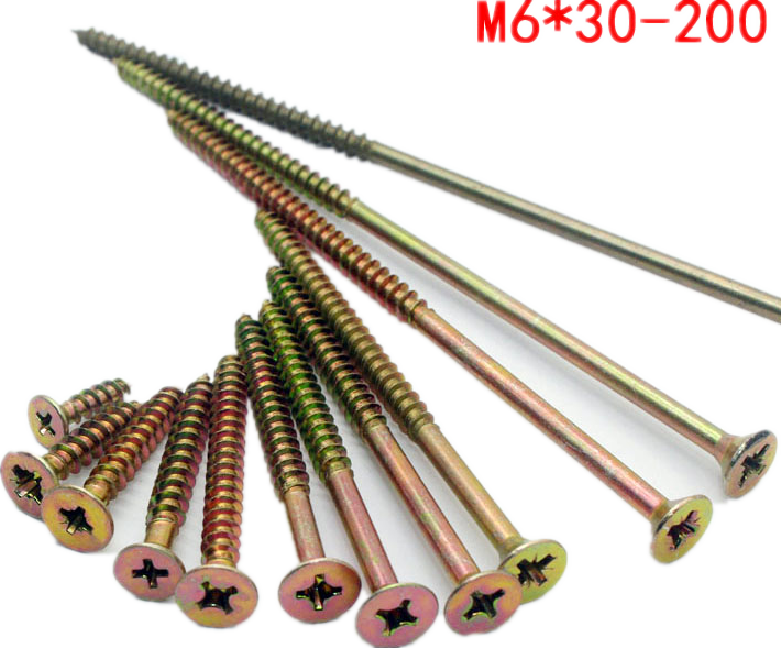 自攻螺丝 加长纤维板钉 平头4/5/6/7/8/9/10/12/14/18cm厘米公分 - 图1