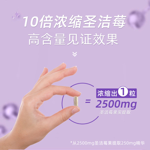 CtoMi圣洁莓胶囊2500卵巢孕酮物呵护女性黄体酮提取物90粒*3瓶装 - 图0