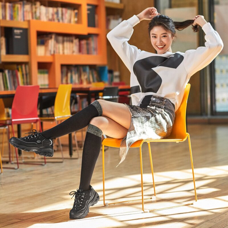 skechers 2020复古拼接厚底松糕女鞋 爱拍客板鞋/休闲鞋