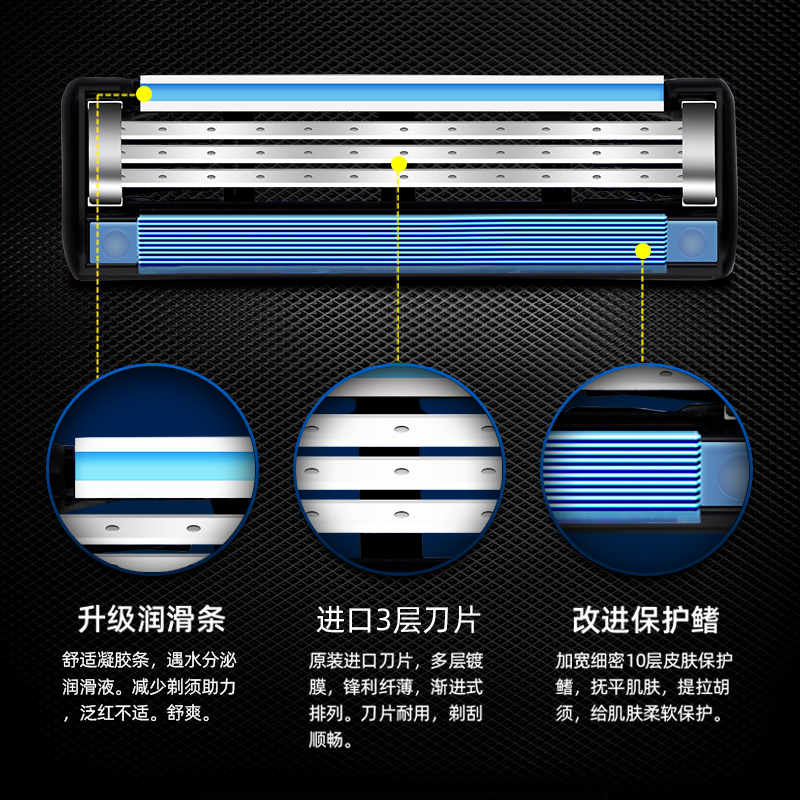 吉列锋速3剃须刀男士手动刮胡刀胡须刀刀片剃须刀头非吉利胡须刀