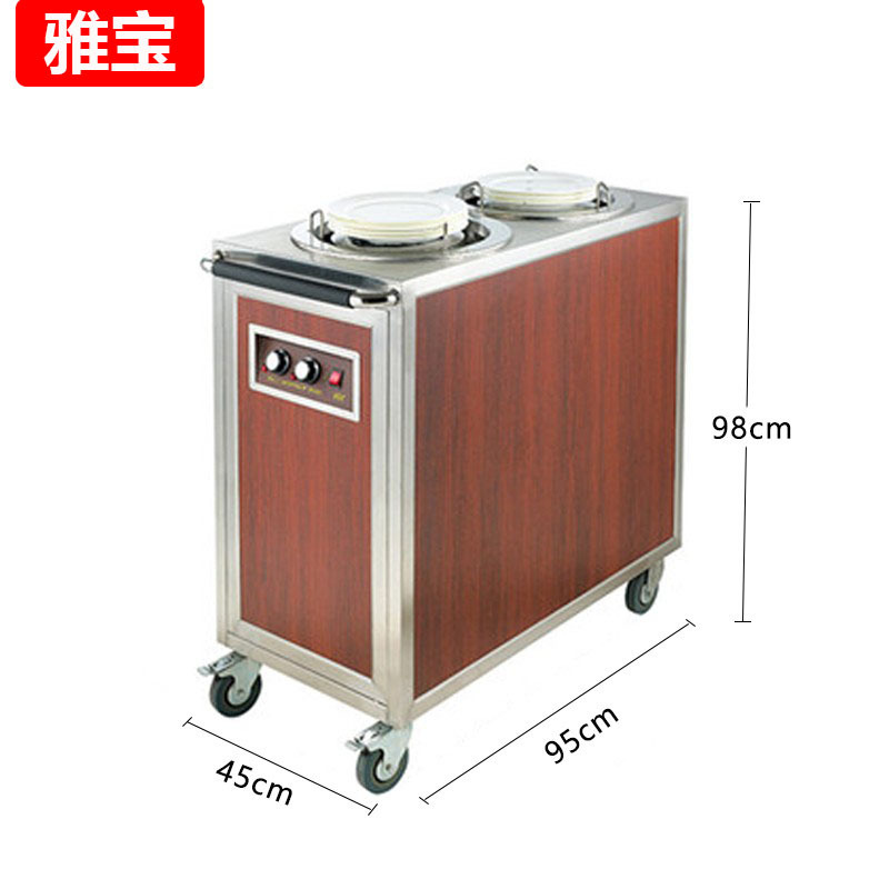 双头暖碟机 商用加厚不锈钢单头暖碟车麻辣烫选菜盆快餐盘保温车 - 图0