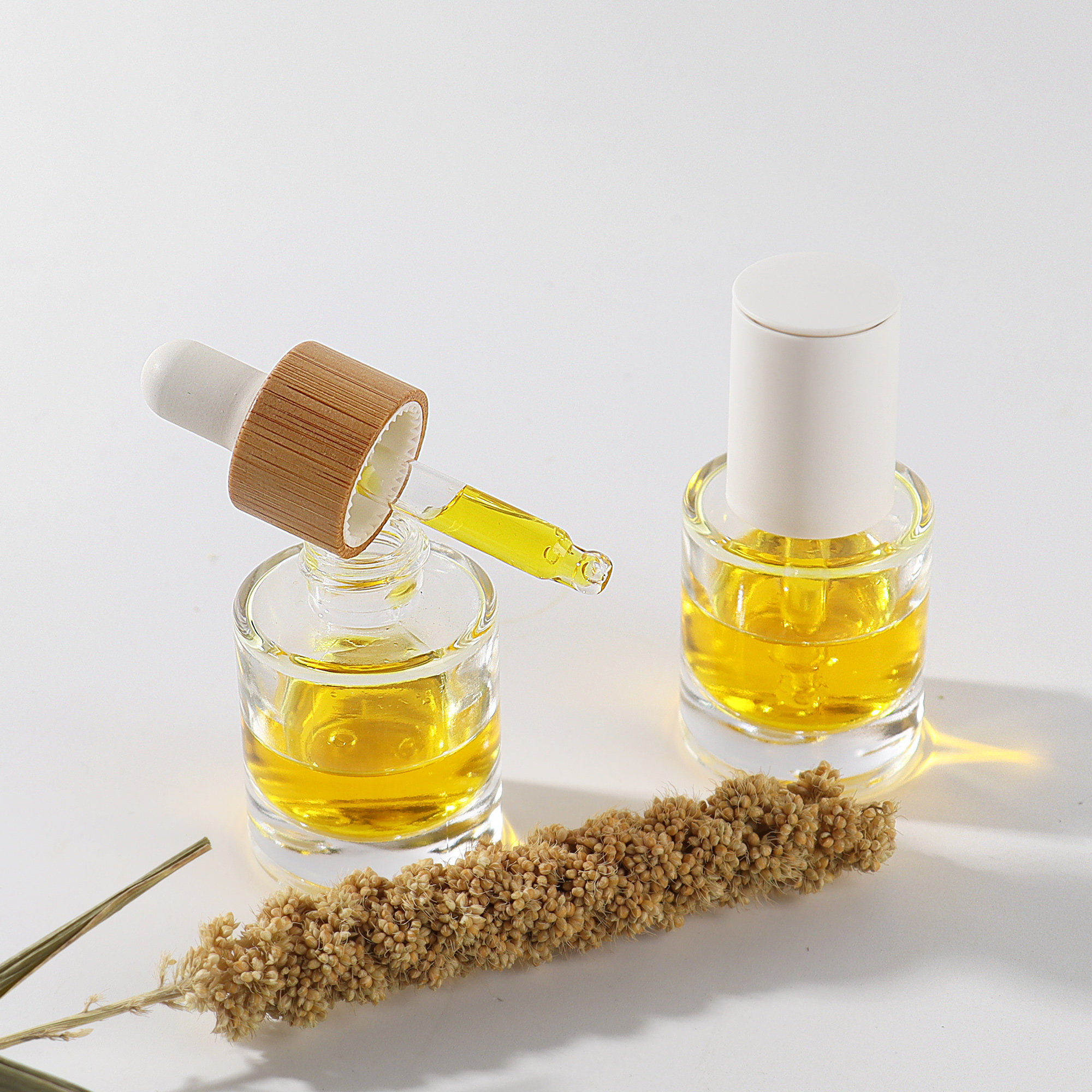 HOPECK铝亮金银旋压竹木哑白滴管盖模制玻璃瓶18牙15ml分装精油瓶,淘宝优惠券,粉丝福利购,淘宝优惠卷