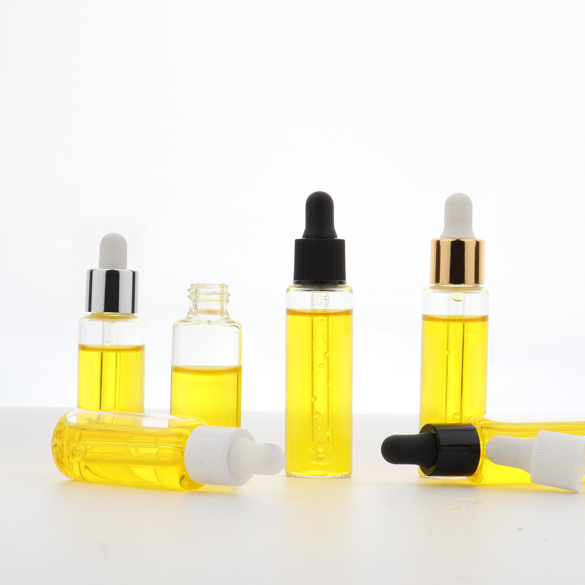 HOPECK胶帽滴管盖透明管制玻璃瓶护肤小样13牙5个装分装瓶精油瓶,淘宝优惠券,粉丝福利购,淘宝优惠卷