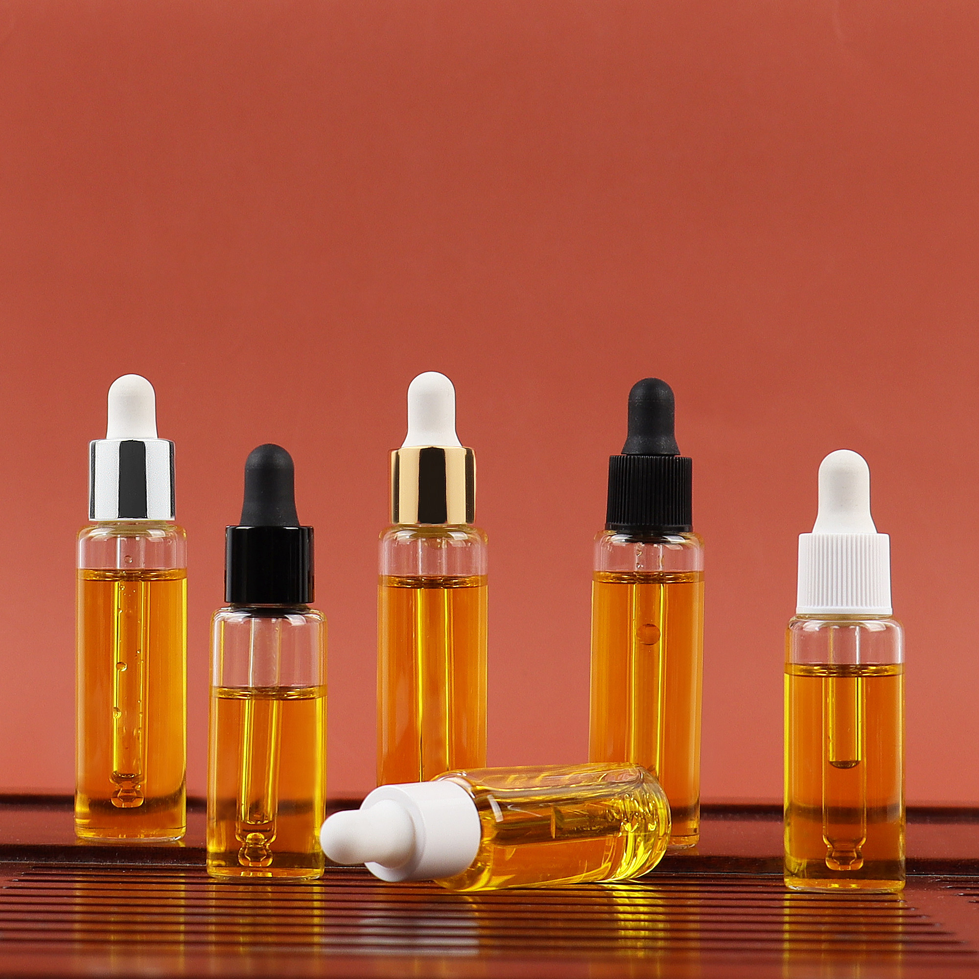 HOPECK胶帽滴管盖透明管制玻璃瓶护肤小样13牙5个装分装瓶精油瓶,淘宝优惠券,粉丝福利购,淘宝优惠卷