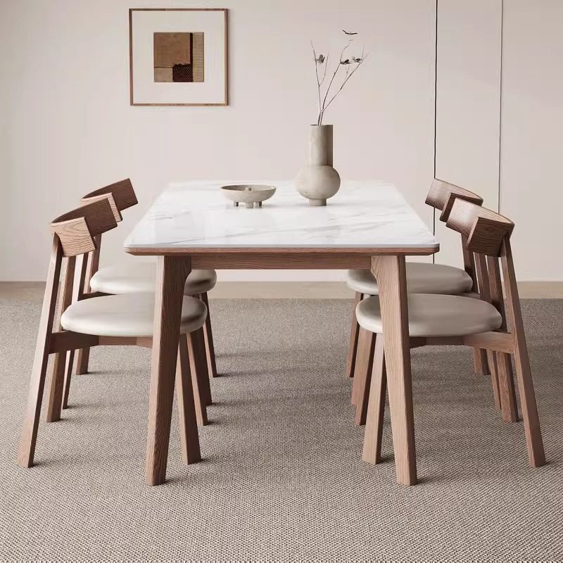岩板餐桌椅组合家用小户型长方形全托底板实木餐桌26款胡桃色餐桌,淘宝优惠券,粉丝福利购,淘宝优惠卷