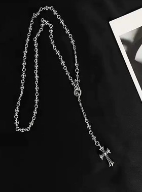 2405十字架梵文克家项链choker时髦博主风毛衣链经典卫衣链现货