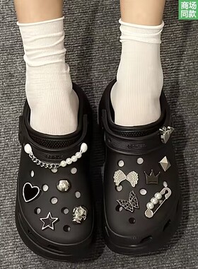 新款crocs配饰洞洞鞋鞋花卡骆驰鞋上装饰品智必星配件DIY质感金属