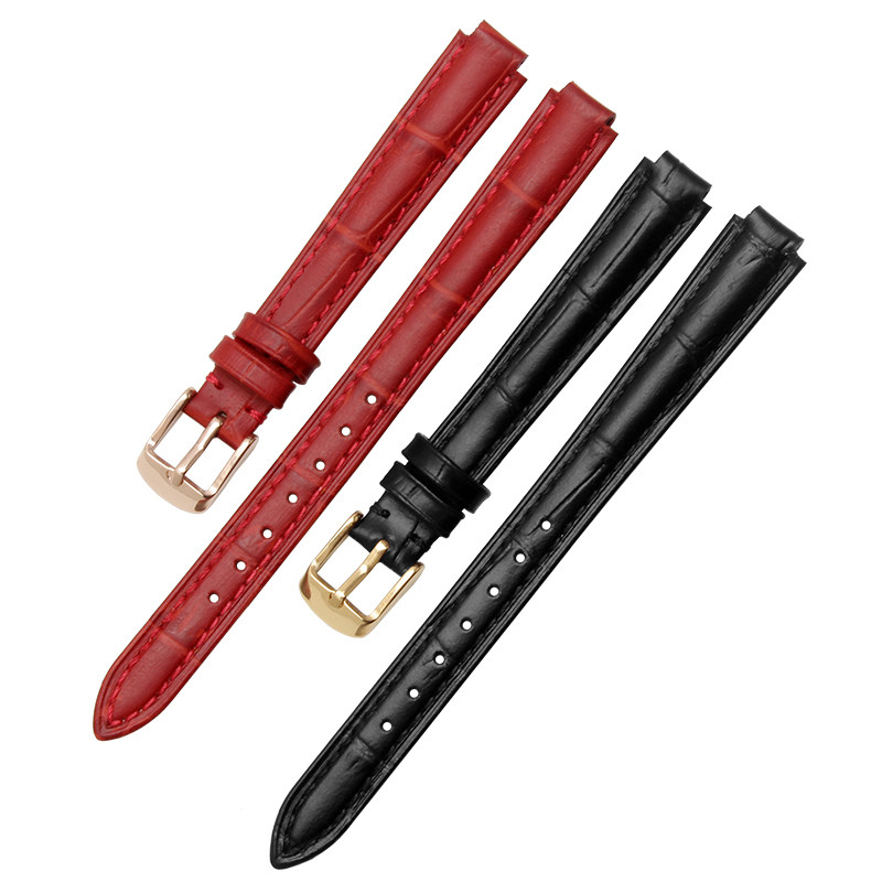 恩玺牛皮适配卡西欧凸口女式表链 恩玺配件