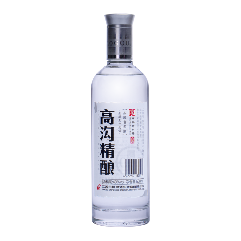 今世缘高沟精酿 40度柔雅型白酒水500ml*6/12瓶包装光瓶 口粮食酒