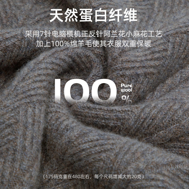 SHANSHAN杉杉高领加厚羊毛衫男款2025新款秋季保暖男士毛衣中年