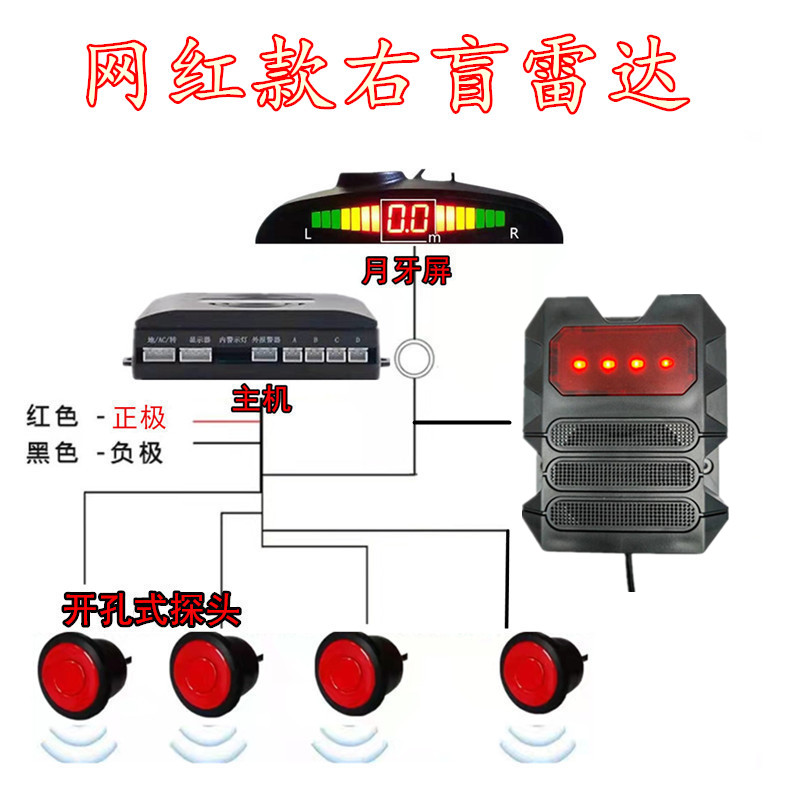 24伏大货车右边盲区雷达工程车外语音声光喇叭报警货车盲区雷达 - 图3