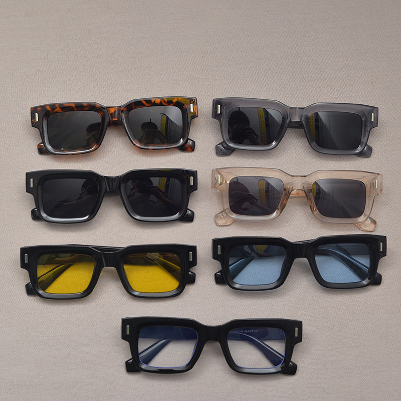 欧美复古时髦方形米钉太阳眼镜男女潮圆脸显瘦嘻哈朋克风街拍墨镜,淘宝优惠券,粉丝福利购,淘宝优惠卷