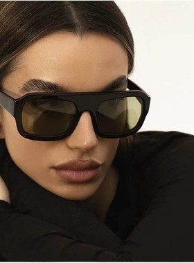 防紫外线方形复古男女单梁太阳镜