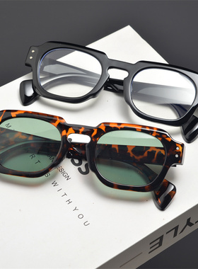 防紫外线方形复古男女米钉太阳镜