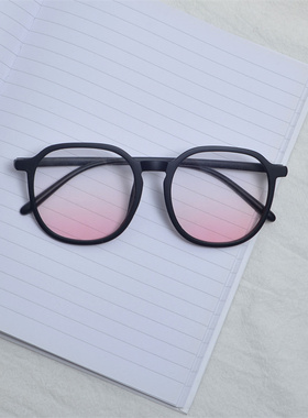 夏季新款圆形大框腮红眼镜学生素颜显脸小墨镜百搭小清新太阳镜女