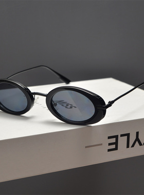 防紫外线椭圆形复古男女朋克墨镜
