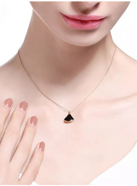 扇形贝壳钛钢小裙子不褪色锁骨链