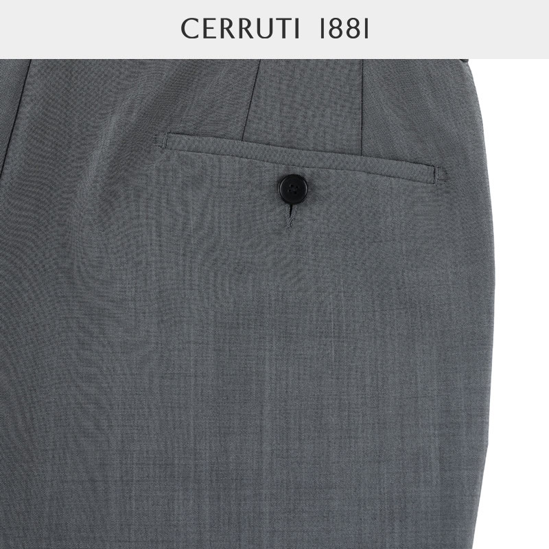 CERRUTI1881男装春夏西装长裤商务休闲直筒羊毛西裤男C4535EI091 - 图2