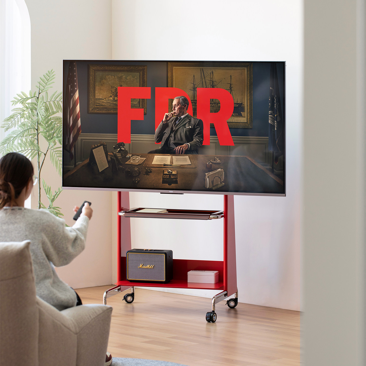 灰方可移动电视架落地小米电视机架客厅卧室万用电视架子带轮推车,淘宝优惠券,粉丝福利购,淘宝优惠卷