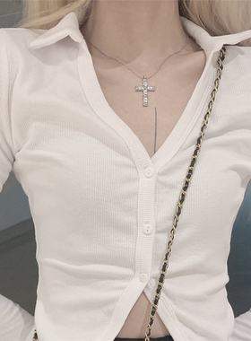 十字架项链个性潮流简约女女