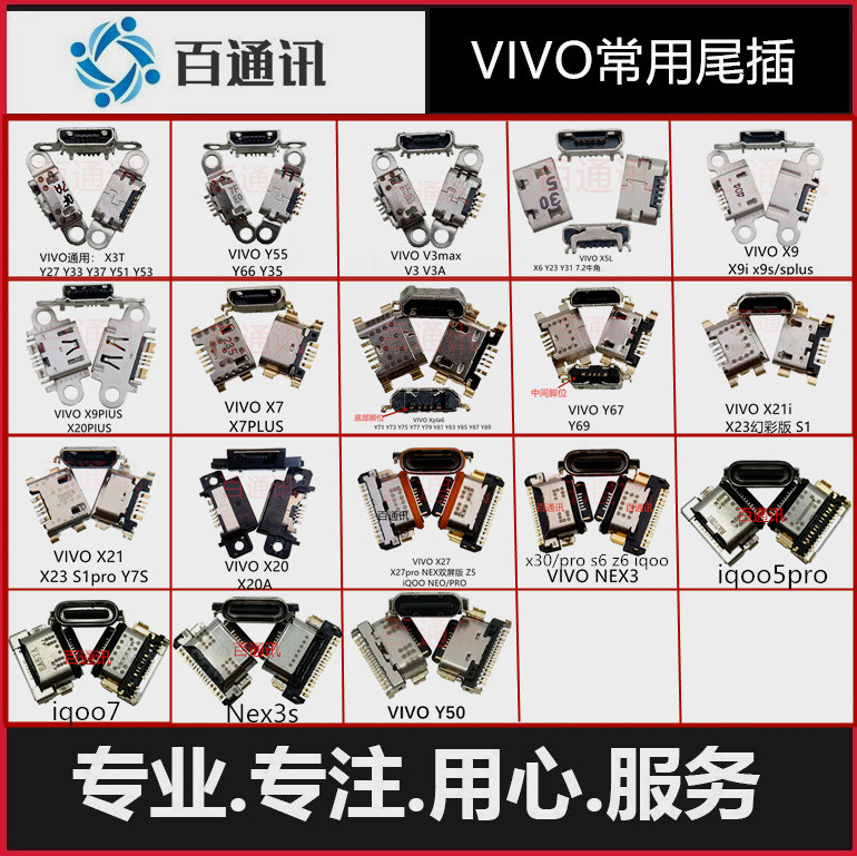 适用VIVOx7x9x20x21iNEX尾插y67oppoxpla6x27pro充电口A59A11尾充-图0