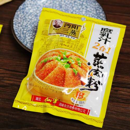 湖北名吃沔阳三蒸腐乳汁二合一五香味蒸肉米粉100g 粉蒸肉满包邮 - 图0