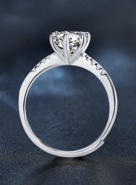 莫桑钻戒指一克拉经典925純銀