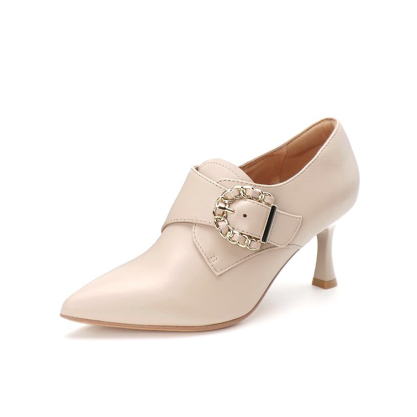 KISSCAT接吻猫2025新款尖头细跟真皮高跟鞋不累脚气质深口单鞋女,淘宝优惠券,粉丝福利购,淘宝优惠卷